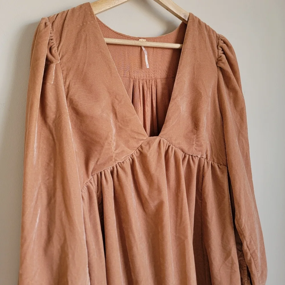 Free People Mini Dress in Light Brown - Picture 2 of 8